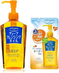 Aburiya Kose Softymo Deep Olio detergente struccante, 230 ml & Ricarica 200 ml, Fatto in Giappone