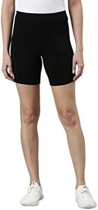 GoColors Women Solid Black Cycling Shorts