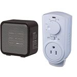 Amazon Basics 500-Watt Ceramic Space Heater + Amaze Heater TC007 Plug-in Thermostat