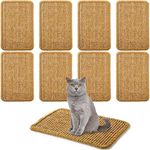 Weysat 8 Pieces Cat Scratcher Mat with Adhesive Loop Tape Scratch Mat for Cats, 7.8 x 11.8 Inch, Sisal Material