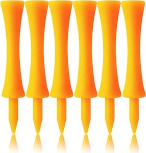 Golf Tees Unbreakable Step Down Plastic Mixed or Same Height Value 100 Count, 2 3/4, 2 1/4, 2, 1 3/4, 1 1/2 Inch Length Long Short Color Tee Pack for Practice (100 Count, All 2 3/4'' in Orange)