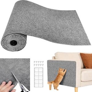 Cat Scratch Couch Furniture Protector, Adhesive Cat Scratch Pad Deterrent for Furniture, DIY Climbing Cat Scratcher Couch Protector from Cat Claws Scratching for Indoor (Light Grey, 78.7x15.8Inch)