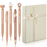 Tenare Thank you Gift Sets Funny Ballpoint Pens Crystal Diamond Pen Glitter Pens with Gift Box Christmas Gifts for Women Friends Teacher Coworker(Rose Gold)