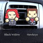 2 x Coolest Novelty Car Air Fresheners! Marvel Avengers, Black Widow, Hawkeye, Hulk, Thor, Ironman, Captain America, Star Wars, Game of Thrones, Batman, Transform Your Boring Car! (Avengers: Black Widow & Hawkeye)(Fresh Lemon)