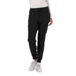 HeartSoul Jogger Scrub Pants for Women, Break On Through Stretch Fabric HS030, S, Black