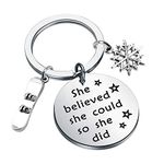 CENWA Snowboarder Gift 3D Snowboard and Snowflake Pendant Snowboarding Keychain Snowboarder Team Gift She Believed She Could So She Did (she Believed she Could Keychain)