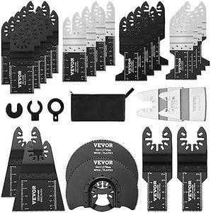 VEVOR 30pcs Multi Tool Blades Kits, Universal Quick Release Oscillating Saw Blades, 8 Types Wood Metal Plastic Oscillating Tool Blades, Fit Dewalt Bosch Milwaukee Hitachi Chicago Craftsman