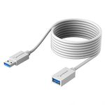 SABRENT USB Extension Cable 3M, USB A 3.0 Male to Female, Data Sync USB Extender Cord 5Gbps High Speed for Charging Cable, USB Stick, Printer, PS4/5, USB Hub, External Hard Drive, etc (CB-301W)