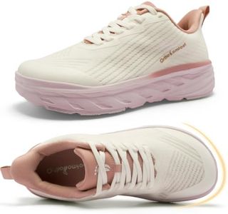 Women's Orthopedic Diabetic Wide Sneakers, Comfortable Adjustable Fit Achilles Tendonitis Office Sneakers, Cushion Sole Plantar Fasciitis Heel Foot Pain Relief Travel Shoes, Pink White Size 10
