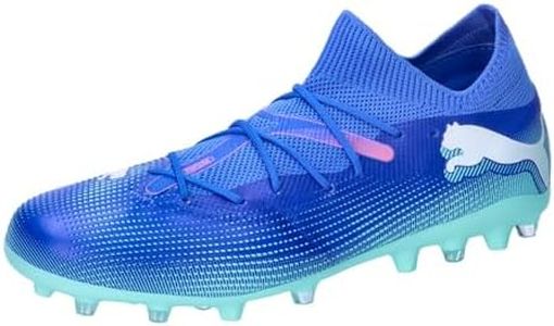 PUMA Future 7 Match MG, Soccer Shoe Unisex Adulto, Bluemazing White-Electric Peppermint, 46 EU