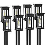 Solar Pathway Lights 8 Pack,LED Solar Garden Lights Bright Solar Lights Outdoor Waterproof, Auto On/Off Solar Outdoor Lights Decorative Landscape Lighting for Yard Patio Walkway Driveway,Warm White