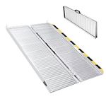 BEJONI 4FT Portable Wheelchair Ramp, Foldable Ramp for 600 lbs Capacity, Aluminum Ramp, Handicap Ramp, Threshold Ramp for Home, Scooters, Trolleys, Steps