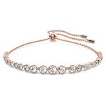 Swarovski Emily Bracelet, White Round Cut Crystals in a Rose Gold Tone Plated Setting, from the Emily Collection