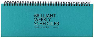 PAPERIAN Brilliant Weekly Scheduler - Wirebound Undated Weekly Planner Pad Scheduler (Blue)