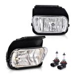 G-PLUS Fog Lights Bumper Lamp Compatible with Chevy Silverado 1500/2500/3500 2003-2006 Compatible with Classic 2007 Fit Avalanche 2002-2006 Without Body Cladding, Clear