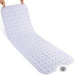 Yimobra Original Bath Tub Shower Mat Extra Long 100 x 40 cm, Non-Slip with Drain Holes, Suction Cups, Machine Washable, Phthalate Free, Latex Free, BPA Free, Bathroom Mats, White