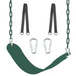 NOSTIFY Swing Seat, 66" Heavy Duty Coated Iron Chain Sensory Swing, Therapy Swing Seat,Outdoor Playground Swing Set Accessories with Snap Hooks and Hanging Straps (Green)