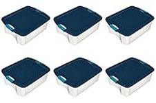 NEW Heavy Duty Sterilite 14469606 Set of 6 Clear 18 Gallon Storage Tote Box