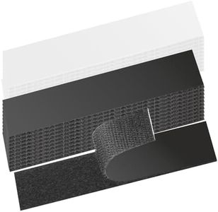 20 Sets Sticky Velcro Strips, Industrial Strength Hook and Loop Adhesive Double Sided Velcro Tape, Use for Carpet Couch Cushions Pedal Board Picture Hanging Office Home, 10 x 2.5 CM (Black & White)