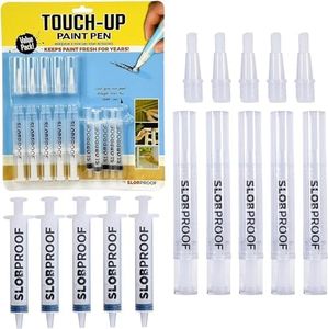 Slobproof Refillable Paint Brush Pens 5 in 1 Pack. Convenient Touch-Up with Easy to Use Syringes, Fillable Solution for Precision and Ease in Paint Touch-Ups. Ideal for Home, Wood and Paint Touch Ups