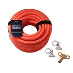 Fordle's 10m Drain Down Hose Kit for Radiator/Heating System Repair Maintenance Servicing – Flexible TPU Rubber with 12mm Bore – Includes Radiator Bleed Key & 2 Connector Clips & 2 Storage Straps
