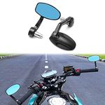 Majome 2pcs Motorbike Mirror, CNC Motorcycle Bar End Rearview Side Mirrors Universal 7/8 inches 22mm Motorcycle Rear View Mirror Handlebar Mirror High Definition Portable For Street Triple