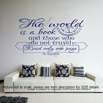 “The world is a book and those who do not travel Read only one page" -St. Augustine Quote Inspirational Word Removable vinyl Wall Art Stickers wall art motivational wall Decal home decor