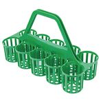 Chabrias Ltd Green Plastic Basket for Glass Bottle Carrier - Bottle Holder for Easy Transport and Storage Perfect for Pubs Beer Gardens (1, Green)