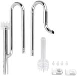2 Pcs Stainless Steel Pipe Surface Skimmer Aquarium Inflow and Outflow Pipe Set with 3 Accessories and 8 Screw for Water Plant Tank (16 Pipe Surface Skimmer)