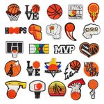 HuaHengHT 25 Pcs Basketball Shoe Charms, Decoration Accessories for Shoes Bracelet Wristband Clog Slides Sandals Birthday Party Favors Gifts