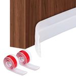 2 Pack Door Draft Stopper Under Door Seal for Exterior/Interior Doors, Soundproof Weather Stripping for Bottom of Door , Door Insulation Strip, 2" W x 39" L (White)