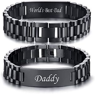 VNOX Gifts for Dad from Daughter Son - Best Dad Ever Gifts Personalized Dad Bracelet Birthday Gifts for Dad Daddy Papa, Christmas Gifts for Dad, Dad Birthday Gifts Ideas, Funny Dad Gifts
