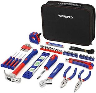 WORKPRO Home Tool Kit, 100 Piece Kitchen Drawer Household Hand Tool Set with Easy Carrying Pouch