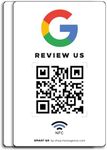 Reusable Review Tap Sticker for Google Reviews - 2-Stickers Pack QR & Tap NFC - Review Us on Google Tap Sticker - iPhone & Android - Boost My Reviews Sticker - Set Up at Home | by MESSAGENES