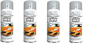 SDMAX 250 ml Clear Lacquer Spray Paint, Crystal Clear Finish, Enhances and protects Surfaces, Fast Drying & High Glossy Protective Coating, Scratch and Water resistant, Pack of 4