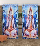 RJ Trading 3D Digital Printed Curtain Drapes for Door | Semi Sheer Themed Panels for Home & Office | Polyester Curtains for Kids Bedroom Living Room, Pack of 1, Shiv (4 x 7 feet)