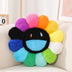 FIONOUT Flower Pillow,Flower Shaped Throw Pillow,Flower Face Floor Cushions Floor Pillow,Colorful Sunflower Plush Pillow,Cute Room Decor Decorative Pillows for Sofa Bedroom Car(60CM/23.6in)