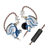 Yinyoo KZ ZS10 Pro Hifi Earbuds IEM Headphones 4BA 1DD Hybrid Drivers, Wired Ear Monitors KZ Audio Headsets High Fidelity In Ear Earphones for Musician (Glare Blue, With mic)