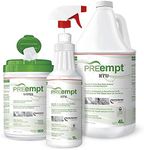 Preempt Surface Cleaner and Disinfectant Kit, includes 1 bottle Wipes. RTU Cleaner Liquid 4L & 1L, 1 sprayer
