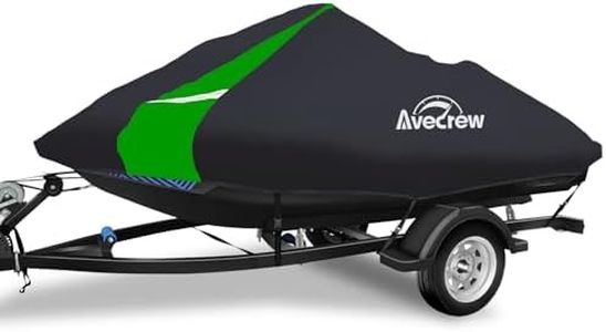 Avecrew Jet Ski Cover Waterproof - Heavy Duty Trailerable Seadoo Cover Fits Yamaha, Kawasaki Personal Watercraft (PWC) Boats | Length Range: 135'' to 145''