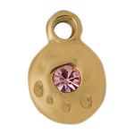 INTERSTELLAR 18k Gold Plated Stainless Steel Mazzy Pink Charm With Chain For Women And Men, 41+5 cm Gold Plated Pendant Chain