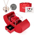 YJYJHOPE Mothers Day Rose Gifts for Mom, Birthday Gifts for Mom, Preserved Roses with I Love You Mom Necklace, Mothers Day Birthday Christmas Valentines Gifts for Mom from Daughter and Son