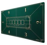 SLOWPLAY Nash 120x70cm Texas Hold'em Poker Mat | Portable Poker Table Top with Art Deco Layout Print, Smooth Premium Surface, Noise Reduction| Lightweight for Games Everywhere (Green)