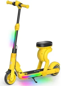 ECOROAD 2-in-1 Kids Electric Scooter EK8,200W Motor & 9 Miles Range,Up to 10 MPH,Dual Brake System,Bluetooth Music & Foldable & Adjustable Height, for Kids Ages 6-12(Yellow)
