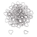 UNICRAFTALE About 100pcs Stainless Steel Links Heart Links Connector Findings Silver Tones Large Hole Charms for Women Men DIY Necklace Bracelet Jewelry Making 14.5x15x1.5mm, Stainless Steel