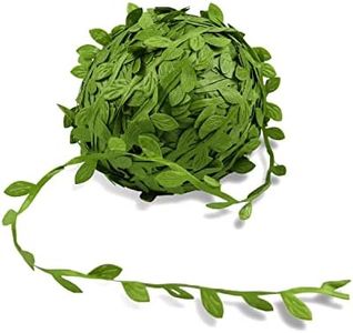Namzi 265Ft Leaf Ribbon, Artificial Vines Leaves String, Jungle Botanical Greenery, Fake Vines Olive Leaf Garland, for Party Wedding Garden Home Decoration and DIY Craft