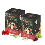 CHAYAM Hibiscus Tea with Green Tea, Ginger and Beetroot | 20 Tea Bags, Pack of 2 | Real Hibiscus Flower and Dried Beetroot for Sweetness | Whole Leaf Green Tea | Make Iced or Hot