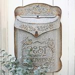 All Chic Vintage Mailbox Post Box Mailbox Wall Mount Post Boxes For Outside Metal Letter Box Retro Antique Style Nostalgic Charm Home Decor Flower Patter Gray…