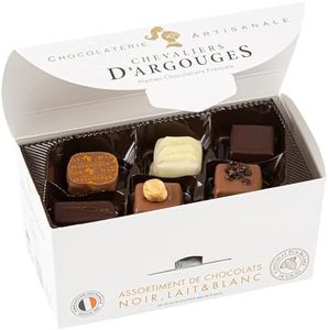 Chevaliers d'Argouges - Assortiment de chocolats noir, lait, blanc - Ballotin dégustation - 175g