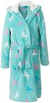 Girls Fleece Bathrobe Hooded Kids S